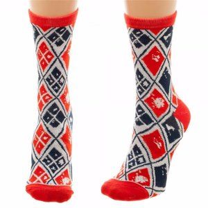 Harley Quinn Crew‎ Cut Socks Womens Diamond Pattern